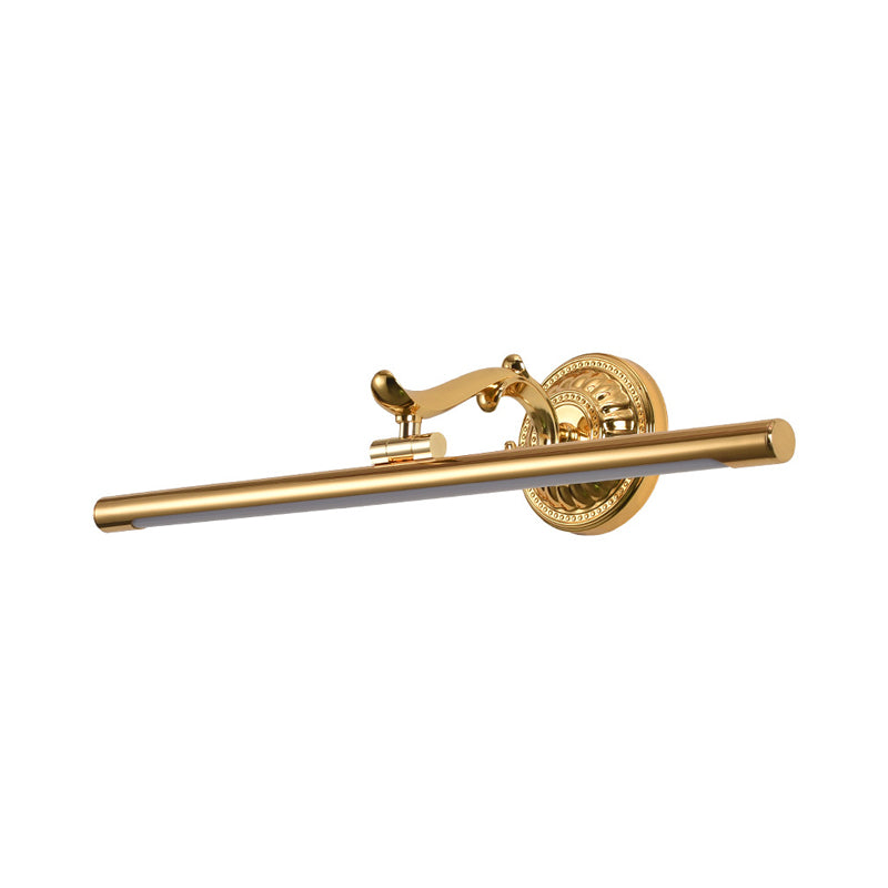 LED -muurlicht met langwerpige metalen schaduw Classic Badkamer ijdelheid verlichtingsarmatuur in brons/goud, 16 "/21,5" /25,5 "breed