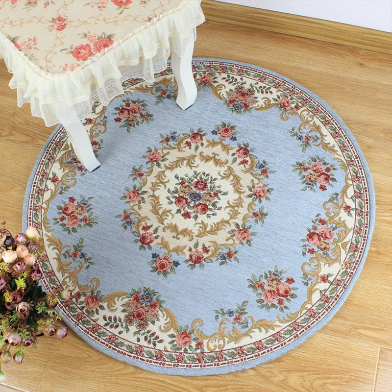 Victorian Style Jacquard Rug Multicolor Cotton Carpet Pet-Friendly Non Slip Backing Rug for Dining Room