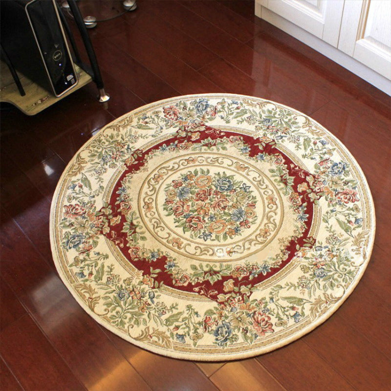 Victorian Style Jacquard Rug Multicolor Cotton Carpet Pet-Friendly Non Slip Backing Rug for Dining Room