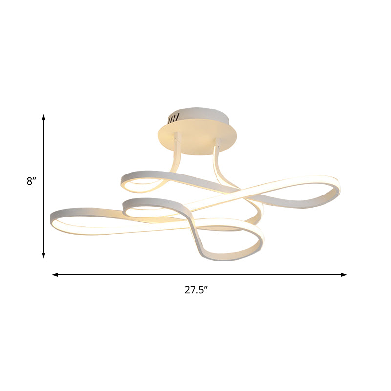 Salon chaos rincer moderniste LED noir / blanc / or acrylique ombré plafond montage luminaire, lumière blanche