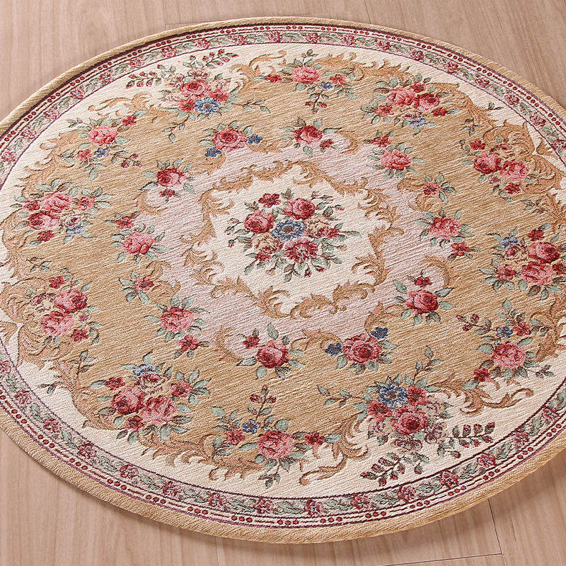 Classic Traditional Rug Multi Color Floral Carpet Washable Pet Friendly Non-Slip Rug for Bedroom