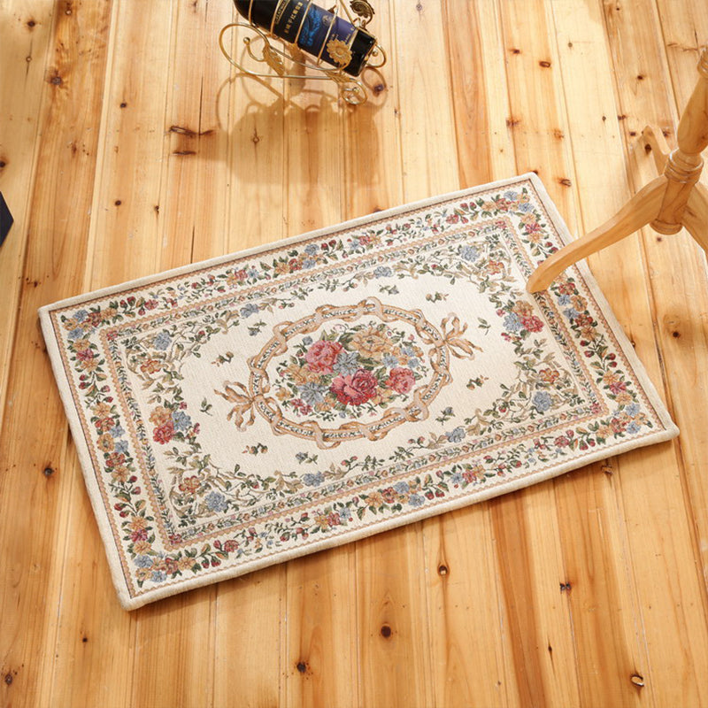 Classy Jacquard Rug Multi Colored Retro Carpet Polypropylene Stain Resistant Non-Slip Backing Washable Rug for Door
