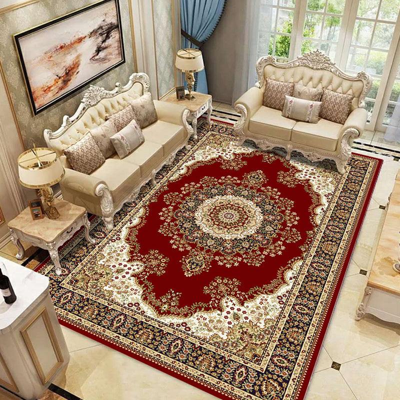 Nice Multi Colored Jacquard Rug Polypropylene Traditional Carpet Stain Resistant Washable Non-Slip Backing Rug for Room