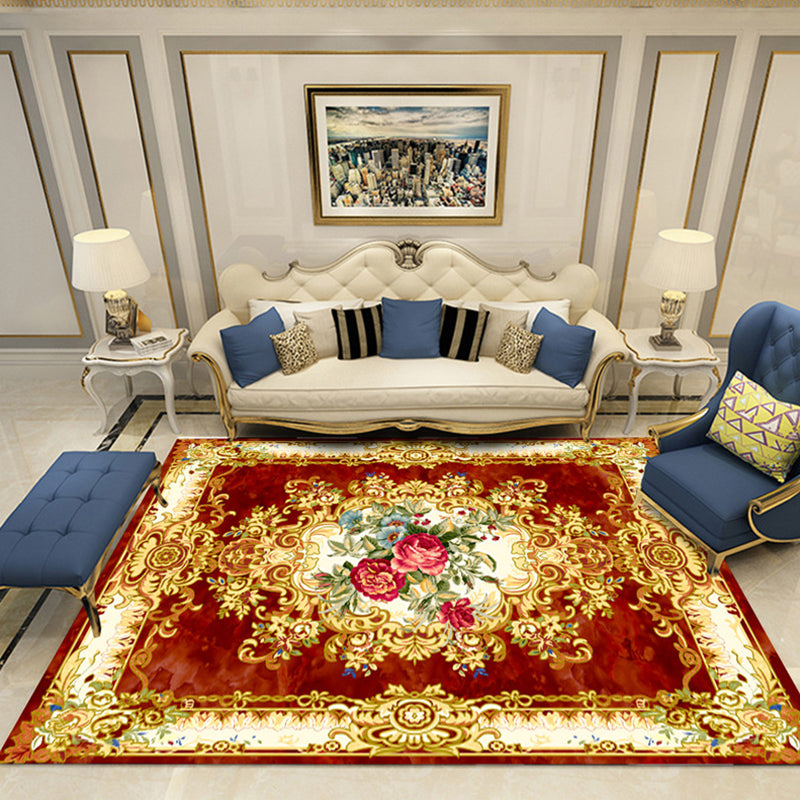 Aesthetics Vintage-Innenteppich, mehrfarbiger Blumenteppich, schmutzabweisend, haustierfreundlich, rutschfester Teppich für Familienzimmer
