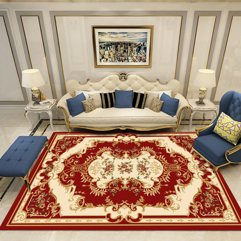 Aesthetics Vintage-Innenteppich, mehrfarbiger Blumenteppich, schmutzabweisend, haustierfreundlich, rutschfester Teppich für Familienzimmer