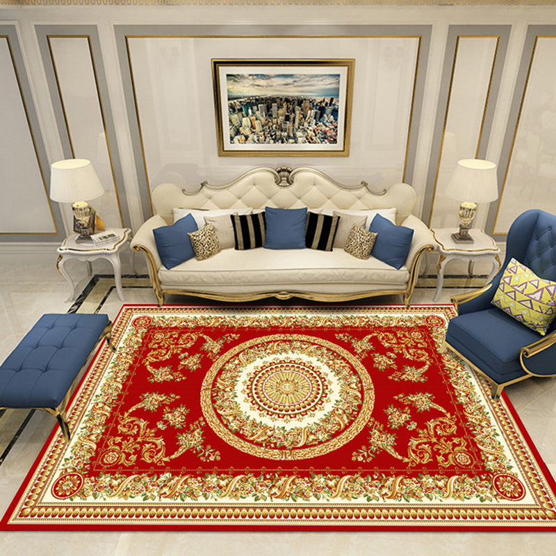 Aesthetics Vintage Indoor Rug Multi Colored Flower Carpet Stain Resistant Pet Friendly Non-Slip Rug for Family Room