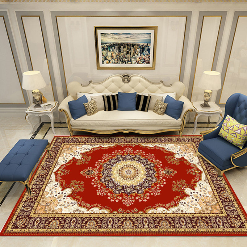 Aesthetics Vintage-Innenteppich, mehrfarbiger Blumenteppich, schmutzabweisend, haustierfreundlich, rutschfester Teppich für Familienzimmer