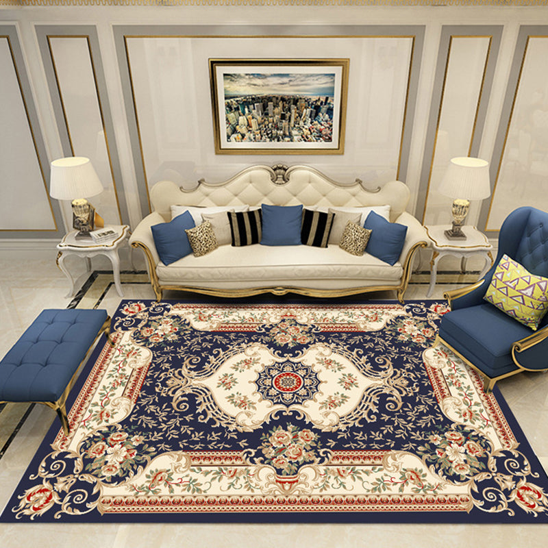 Elegant meerkleurig bloementapijt Traditioneel polyester tapijt Antislip achterkant Diervriendelijk wasbaar tapijt voor huisdecoratie