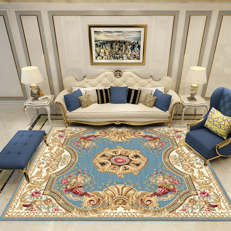 Elegant meerkleurig bloementapijt Traditioneel polyester tapijt Antislip achterkant Diervriendelijk wasbaar tapijt voor huisdecoratie