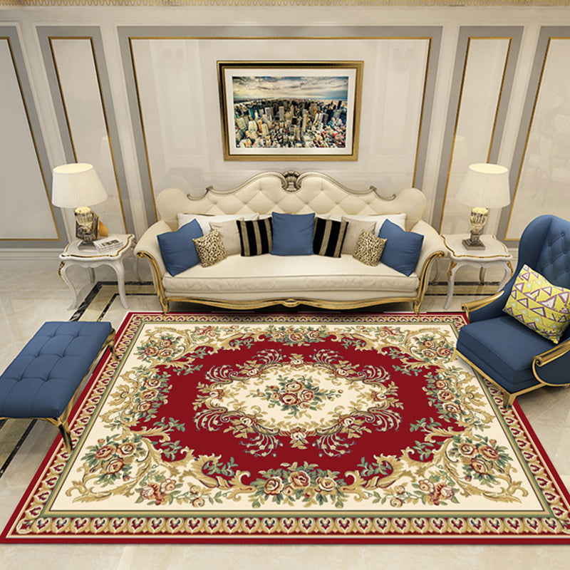 Elegant meerkleurig bloementapijt Traditioneel polyester tapijt Antislip achterkant Diervriendelijk wasbaar tapijt voor huisdecoratie