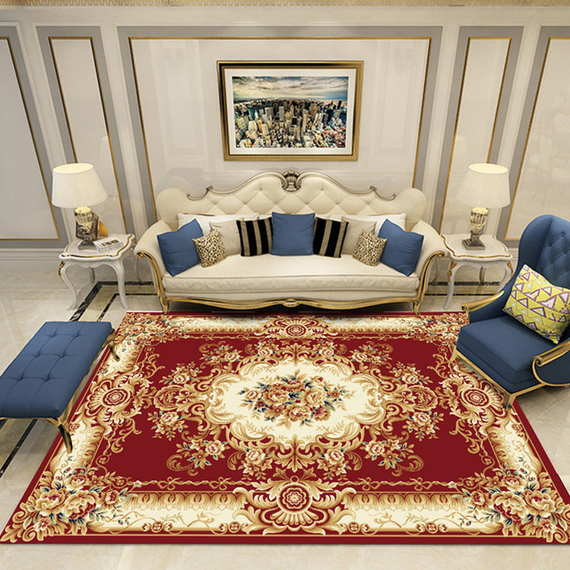 Elegant meerkleurig bloementapijt Traditioneel polyester tapijt Antislip achterkant Diervriendelijk wasbaar tapijt voor huisdecoratie