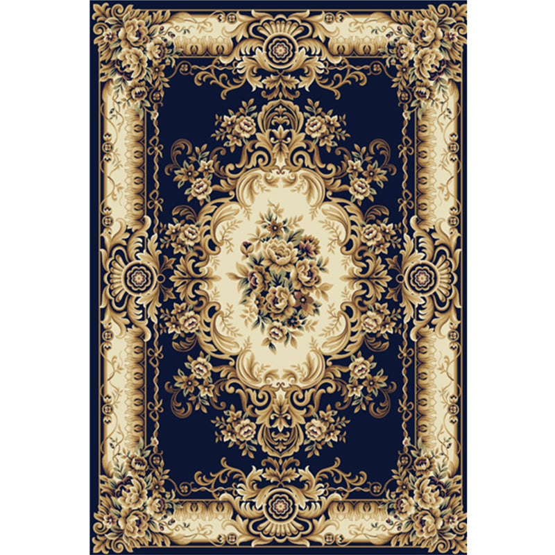 Beautiful Peony Print Rug Multi Color Classical Rug Polypropylene Non-Slip Machine Washable Stain Resistant Rug for Room