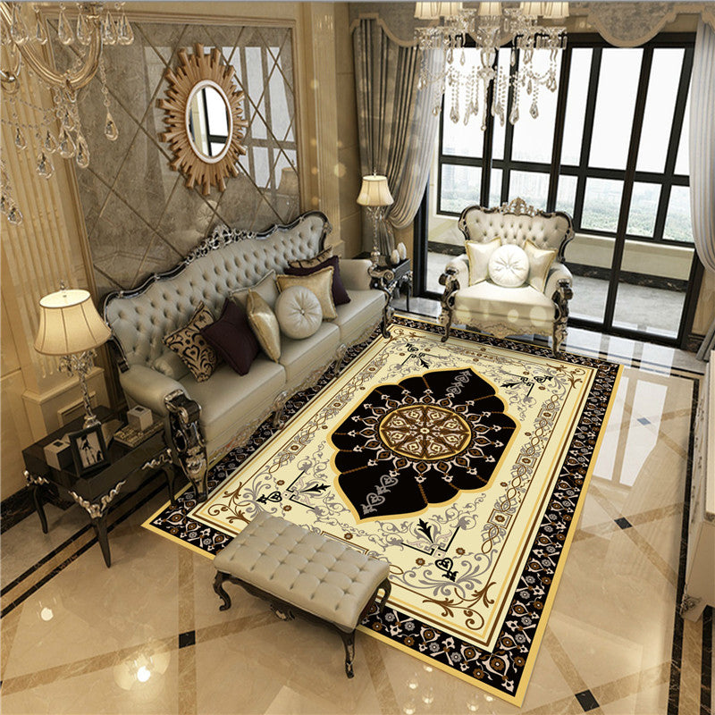 Antique Multicolor Glam Rug Polyester Floral Printed Carpet Pet Friendly Stain Resistant Anti-Slip Rug for Home