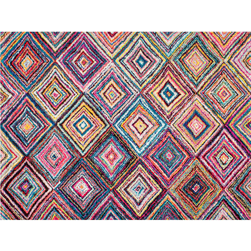 Distressed Moroccan Area Rug Multicolor Patterned Rug Anti-Slip Machine Washable Stain Resistant Rug for Home