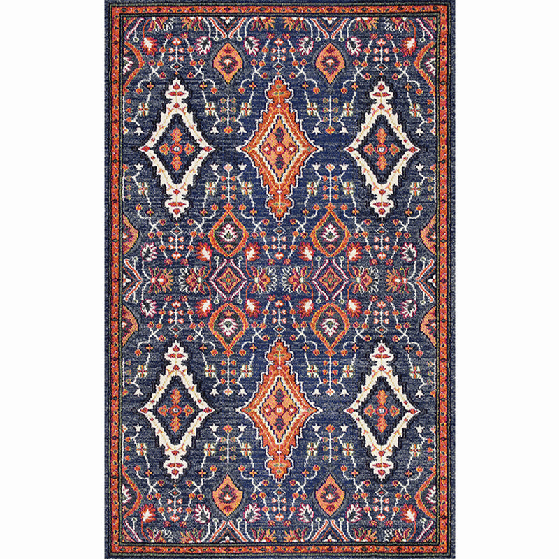 Moroccan Living Room Rug Multi-Colored Printed Carpet Cotton Anti-Slip Machine Washable Pet Friendly Rug