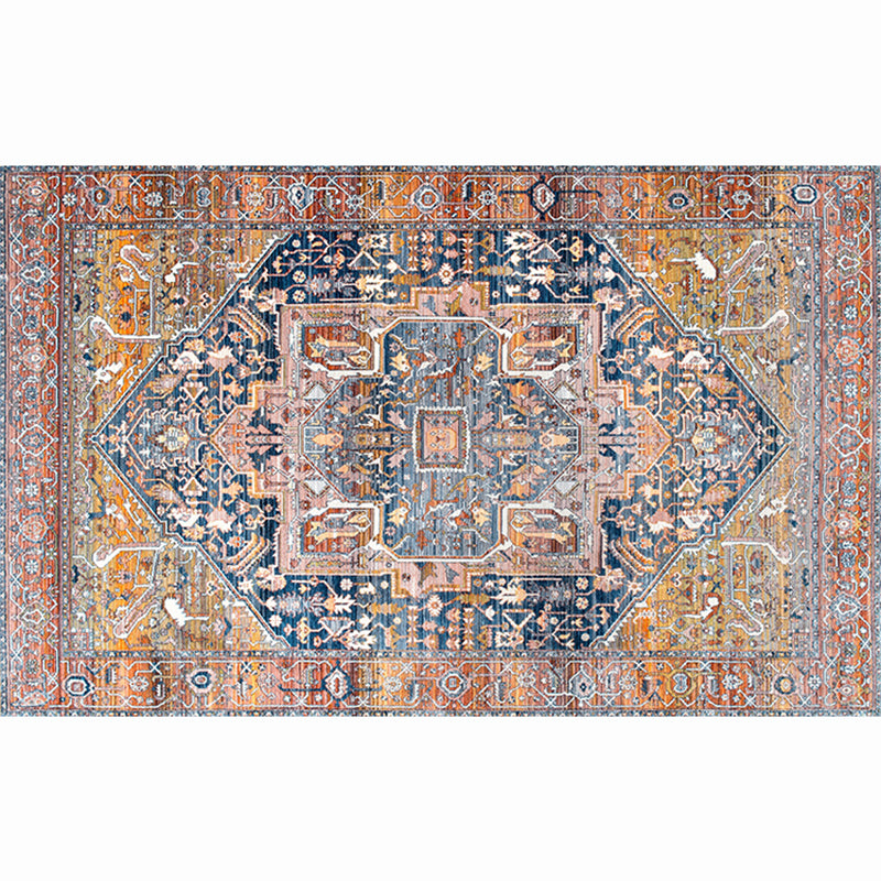 Moroccan Living Room Rug Multi-Colored Printed Carpet Cotton Anti-Slip Machine Washable Pet Friendly Rug