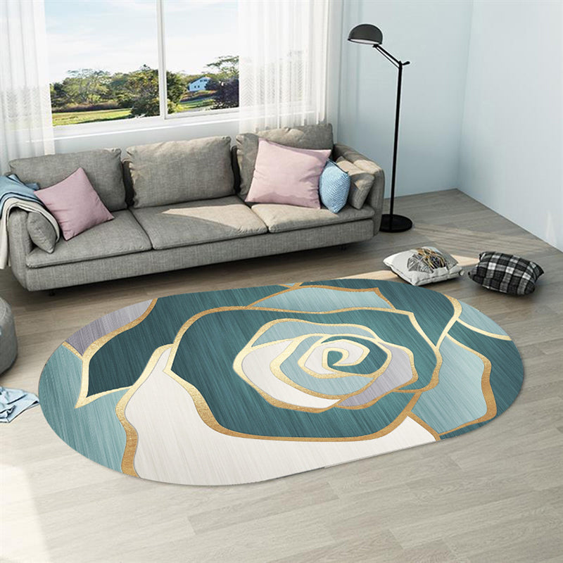 Postmoderner geometrischer abstrakter Teppich, mehrfarbiger Polyester-Teppich, waschbar, rutschfeste Unterseite, haustierfreundlicher Teppich zur Dekoration