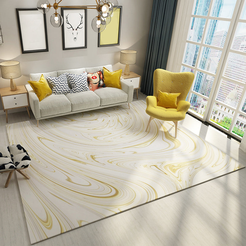 Luxe Postmodern Rug Multi-Color Flows Pattern Rug Stain Resistant Machine Washable Anti-Slip Backing Rug for Lounge
