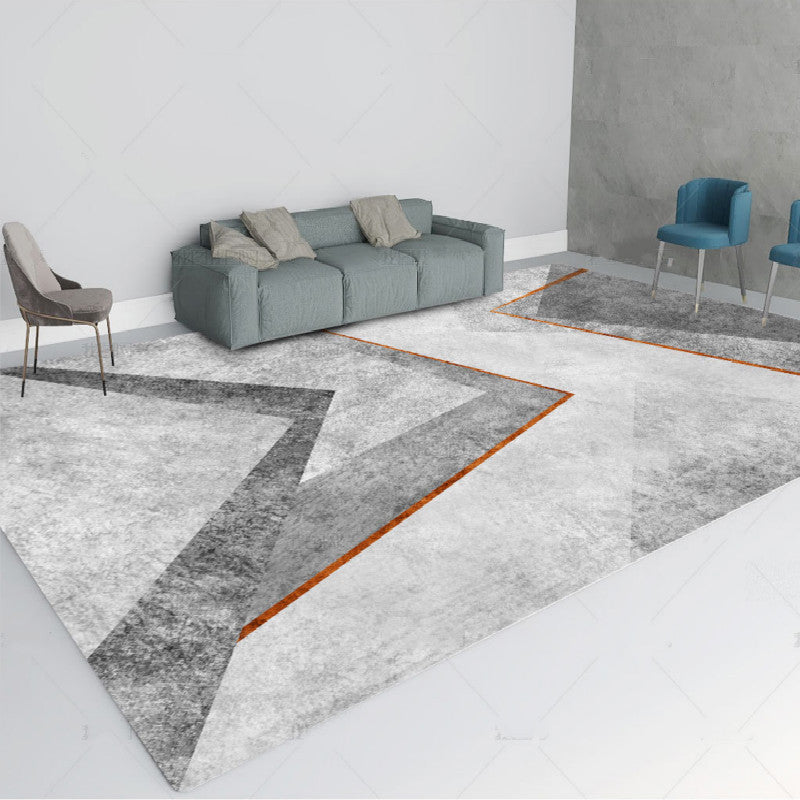 Multi Color Contemporary Rug Synthetics Abstract Geometry Carpet Non-Slip Stain Resistant Washable Rug for Sitting Room
