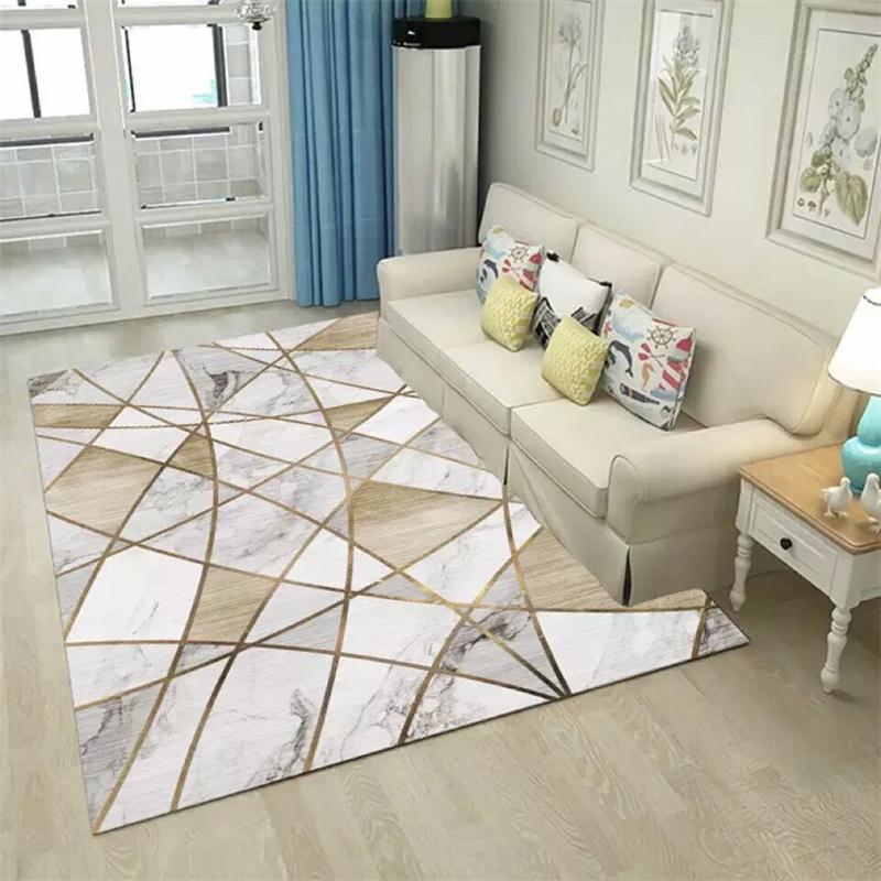 Multi Color Contemporary Rug Synthetics Abstract Geometry Carpet Non-Slip Stain Resistant Washable Rug for Sitting Room