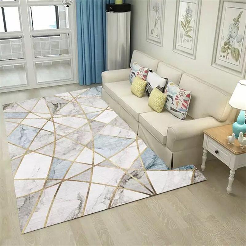 Multi Color Contemporary Rug Synthetics Abstract Geometry Carpet Non-Slip Stain Resistant Washable Rug for Sitting Room