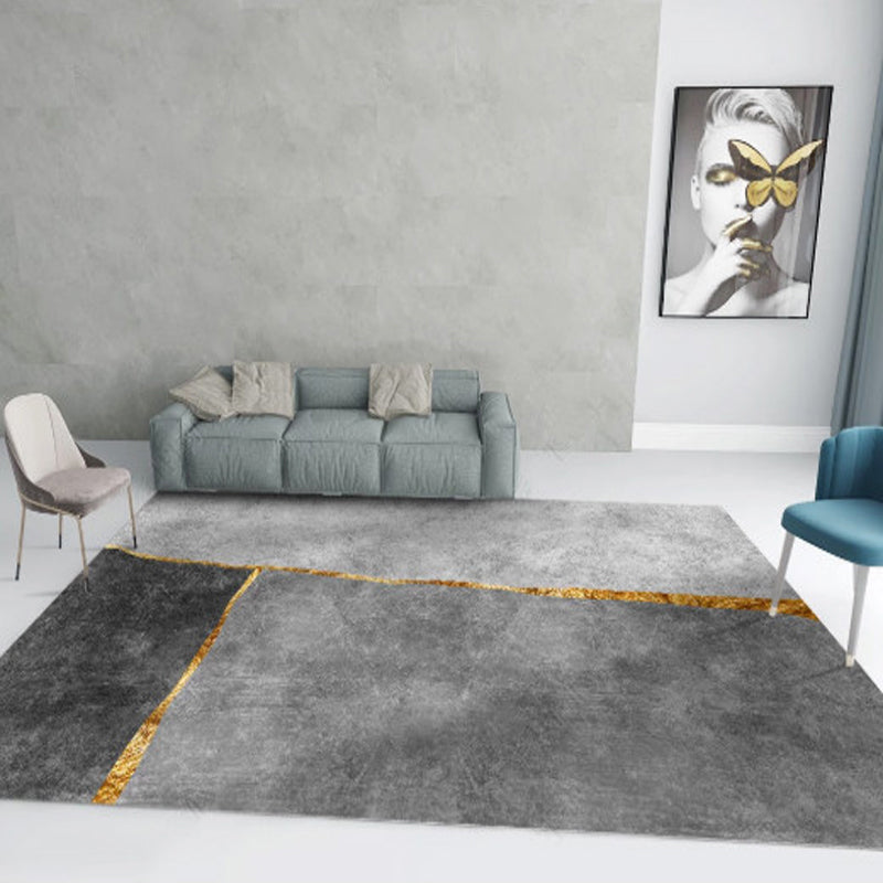 Stylish Multi Colored Minimalist Rug Synthetics Colorblock Print Carpet Pet Friendly Washable Anti-Slip Rug for Sitting Room