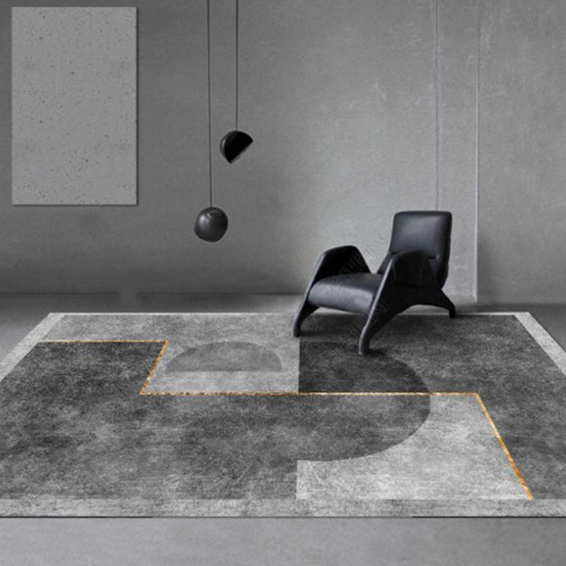 Stylish Multi Colored Minimalist Rug Synthetics Colorblock Print Carpet Pet Friendly Washable Anti-Slip Rug for Sitting Room