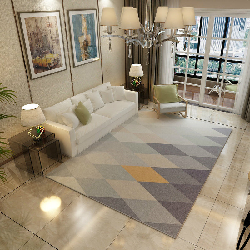 Bloque de color nórdico alfombra estampada de poliéster multicolor alfombra resistente a la alfombra resistente a la alfombra sin deslizamiento alfombra para mascotas para sala familiar