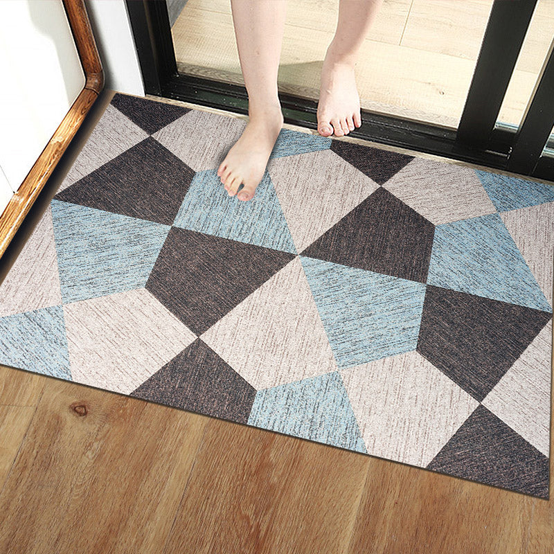 Unique Scandinavian Indoor Rug Multi Colored Geometry Carpet Non-Slip Pet Friendly Washable Rug for Door