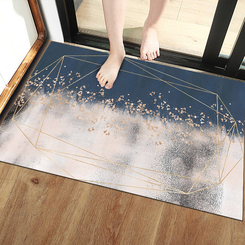 Unique Scandinavian Indoor Rug Multi Colored Geometry Carpet Non-Slip Pet Friendly Washable Rug for Door