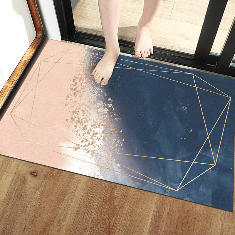 Unique Scandinavian Indoor Rug Multi Colored Geometry Carpet Non-Slip Pet Friendly Washable Rug for Door