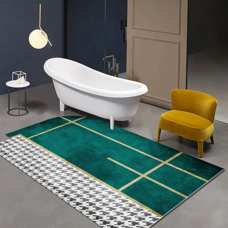 Vintage Multi Color Postmodern Rug Polypropylene Abstract Printed Carpet Anti-Slip Pet Friendly Stain Resistant Rug for Great Room