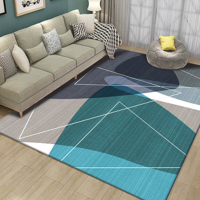 Pretty Nordic Style Rug Multicolor Geometric Color Block Rug Machine Washable Stain Resistant Anti-Slip Rug for Great Room