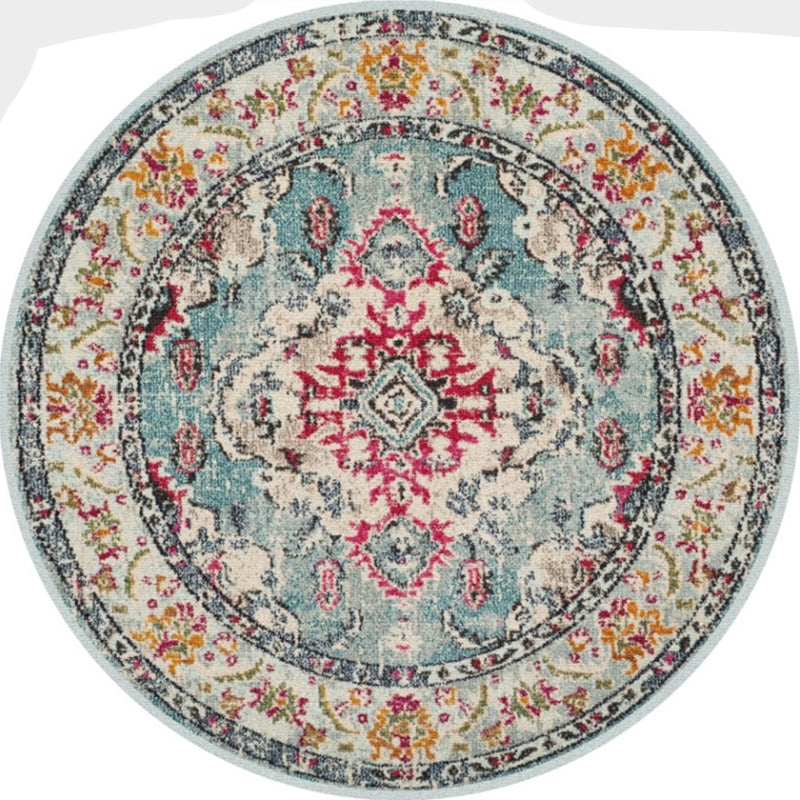 Moroccan Abstract Indoor Rug Multicolor Synthetics Carpet Non-Slip Backing Stain Resistant Pet Friendly Rug for Living Room