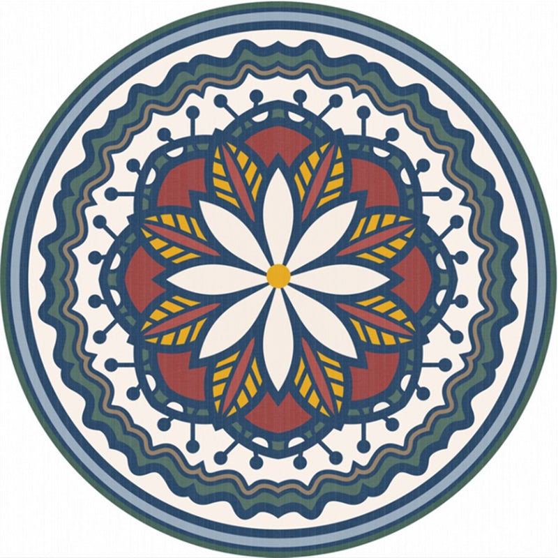 Moroccan Abstract Indoor Rug Multicolor Synthetics Carpet Non-Slip Backing Stain Resistant Pet Friendly Rug for Living Room