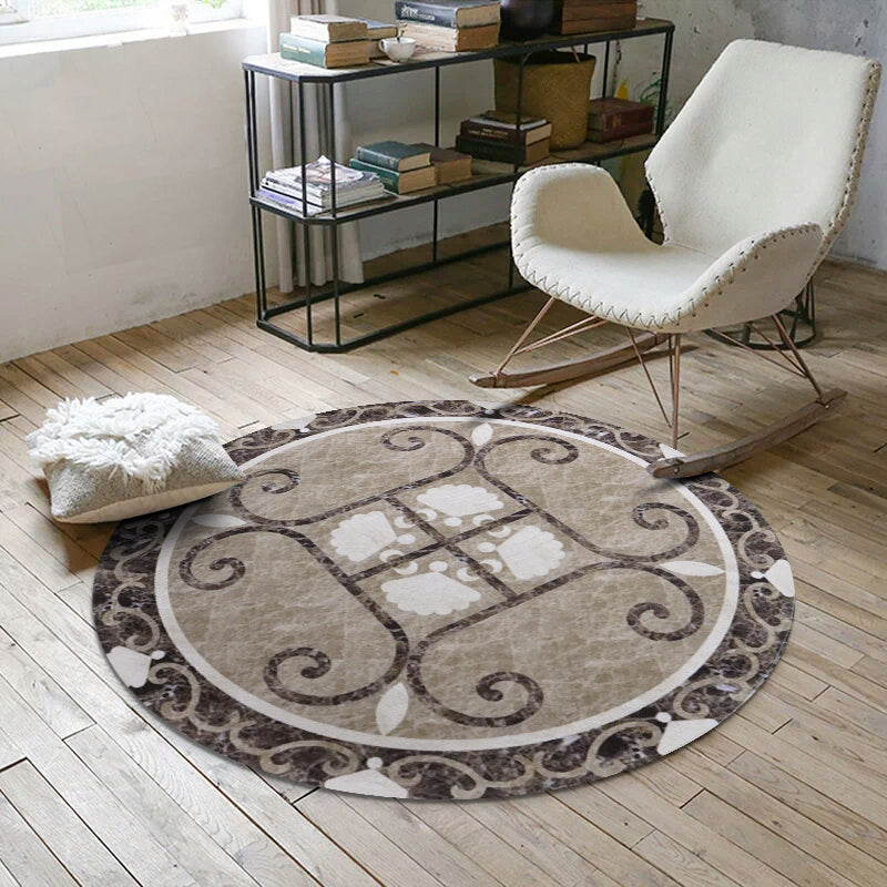Nostalgic Multicolor Moroccan Rug Polypropylene Floral Area Carpet Washable Anti-Slip Backing Pet Friendly Rug for Home