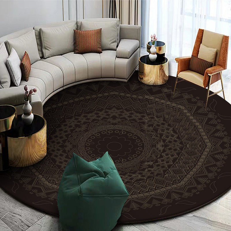 Exoticism Mandala Area Rug Multicolor Persian Carpet Synthetics Washable Pet Friendly Anti-Slip Rug for Living Room