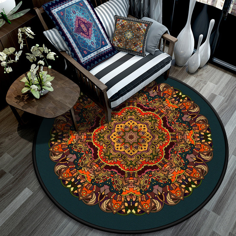 Multi Color Bedroom Rug Moroccan Floral Area Rug Synthetics Stain Resistant Washable Non-Slip Rug