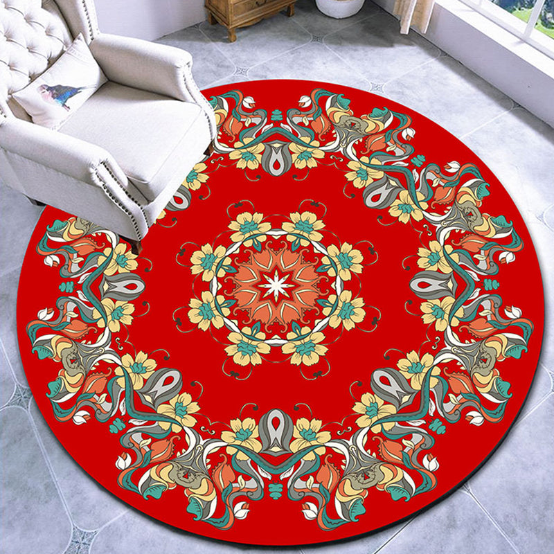 Fancy Multicolor Paisley Print Rug Polypropylene Moroccan Rug Machine Washable Anti-Slip Stain Resistant Rug for Lounge