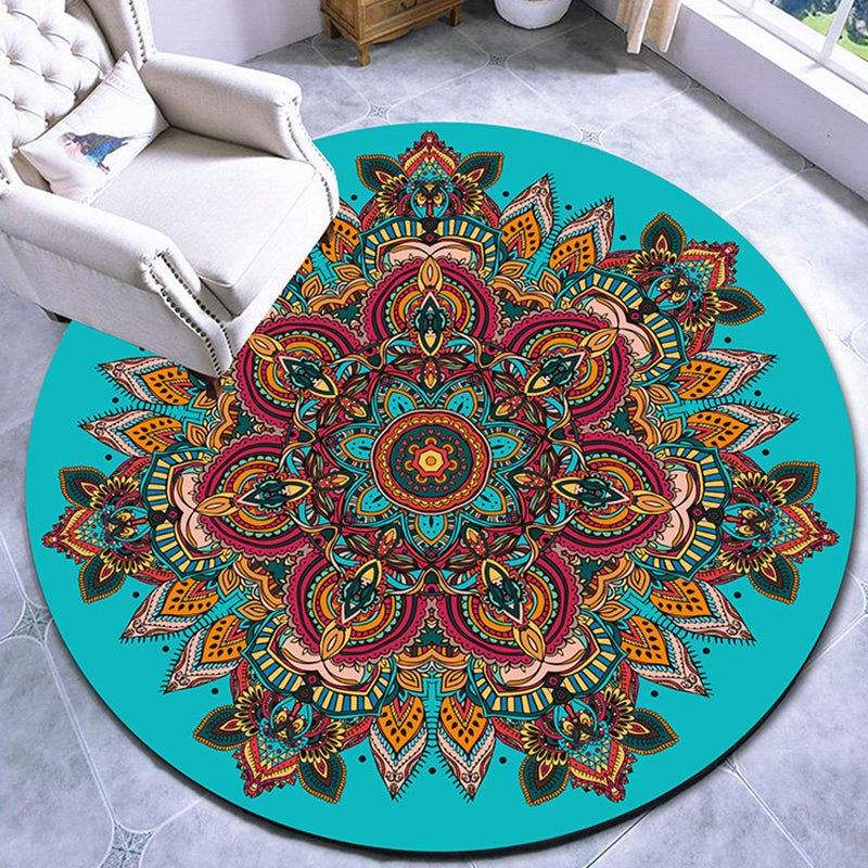 Fancy Multicolor Paisley Print Rug Polypropylene Moroccan Rug Machine Washable Anti-Slip Stain Resistant Rug for Lounge