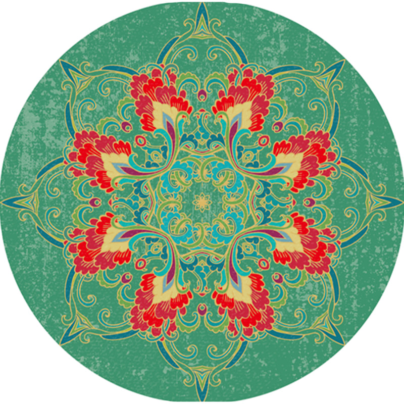 Klassiker Multi-Farben marokkanischer Teppichsynthetik Mandala Print Teppich Haustierfreundlich