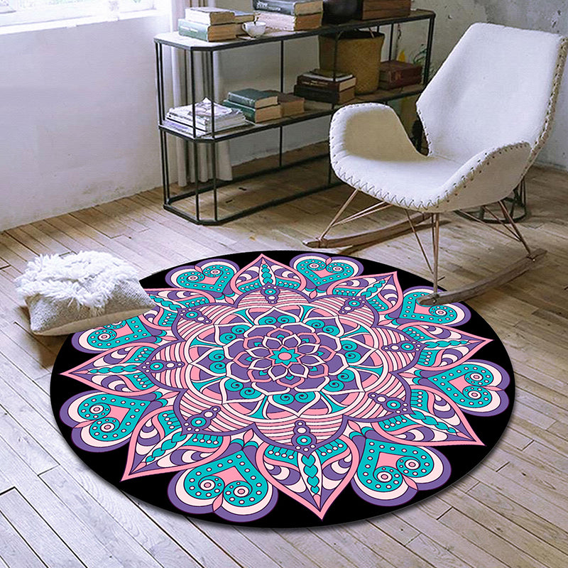 Tapis marocain exclusif tapis à fleurs tribaux multicolo