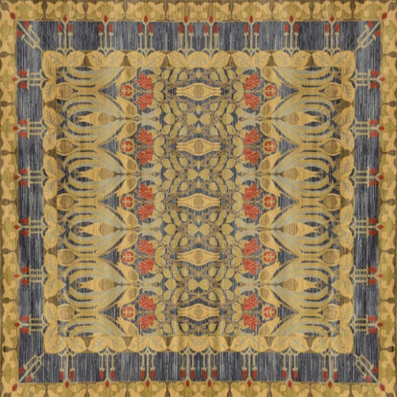 Shabby Chic Floral Area Rug Multi-Color Persian Carpet Polypropylene Anti-Slip Backing Washable Pet Friendly Rug for Foyer