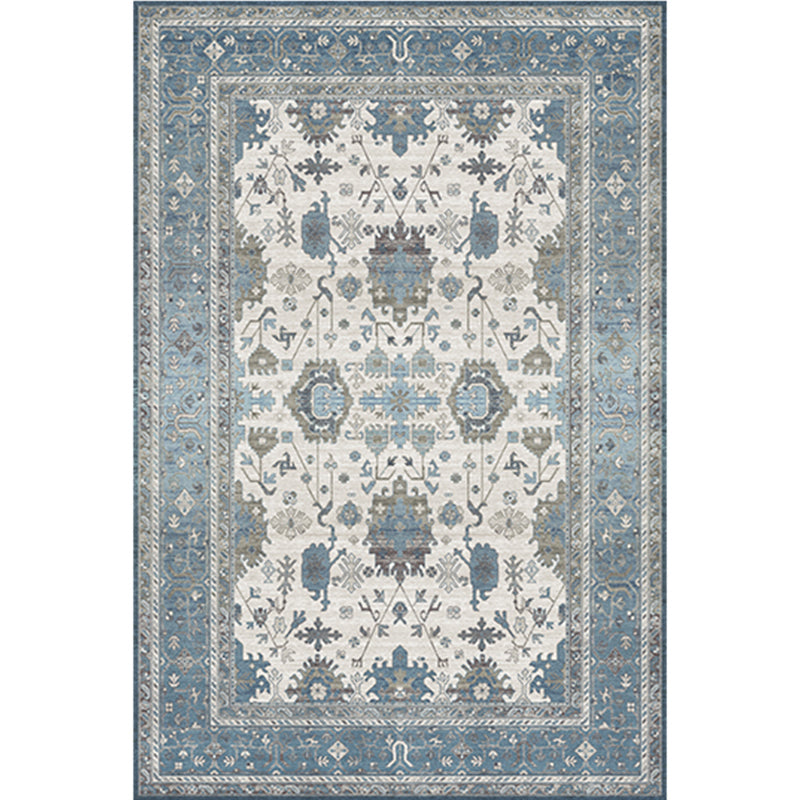 Distressed Multi Color Persian Rug Synthetics Geometric Print Carpet Washable Non-Slip Backing Stain Resistant Rug for Home