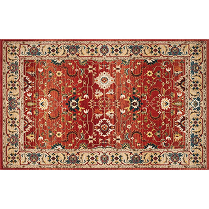 Persian Flower Indoor Rug Multi Colored Polypropylene Carpet Stain Resistant Non-Slip Washable Rug for Home Decor
