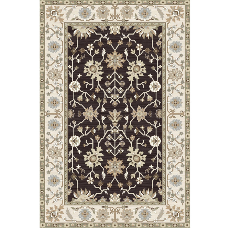 Whitewash Jacquard Print Rug Multicolor Persian Carpet Synthetics Anti-Slip Washable Stain Resistant Rug for Tearoom