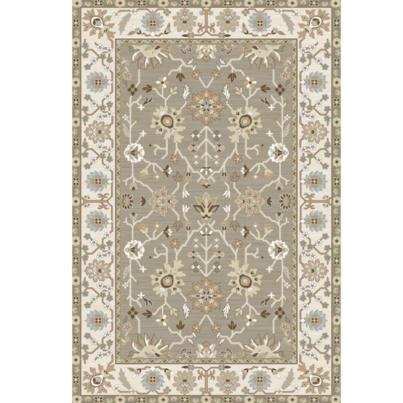 Whitewash Jacquard Print Rug Multicolor Persian Carpet Synthetics Anti-Slip Washable Stain Resistant Rug for Tearoom
