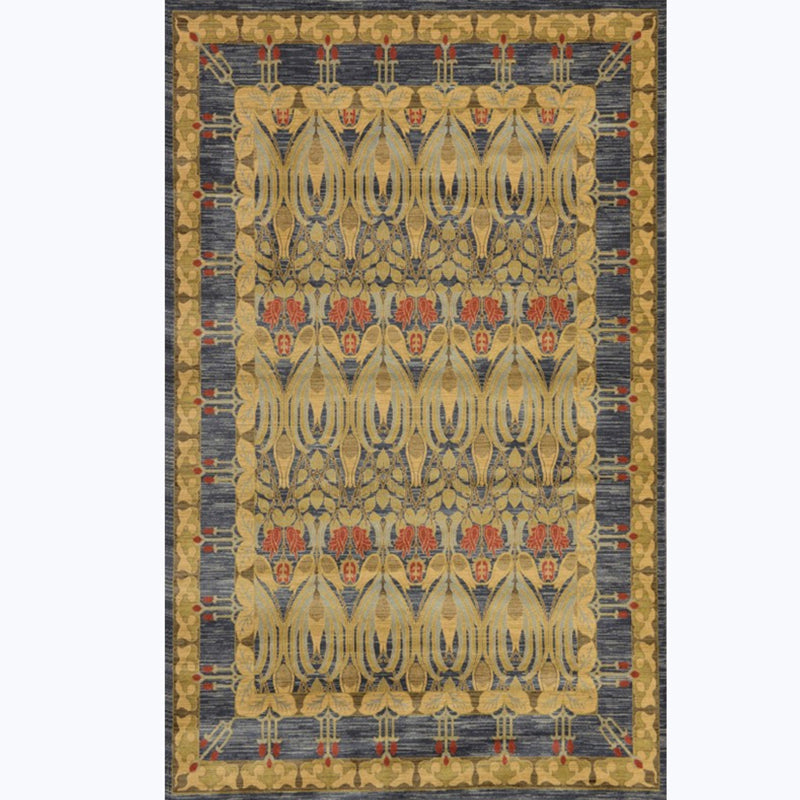 Whitewash Jacquard Print Rug Multicolor Persian Carpet Synthetics Anti-Slip Washable Stain Resistant Rug for Tearoom