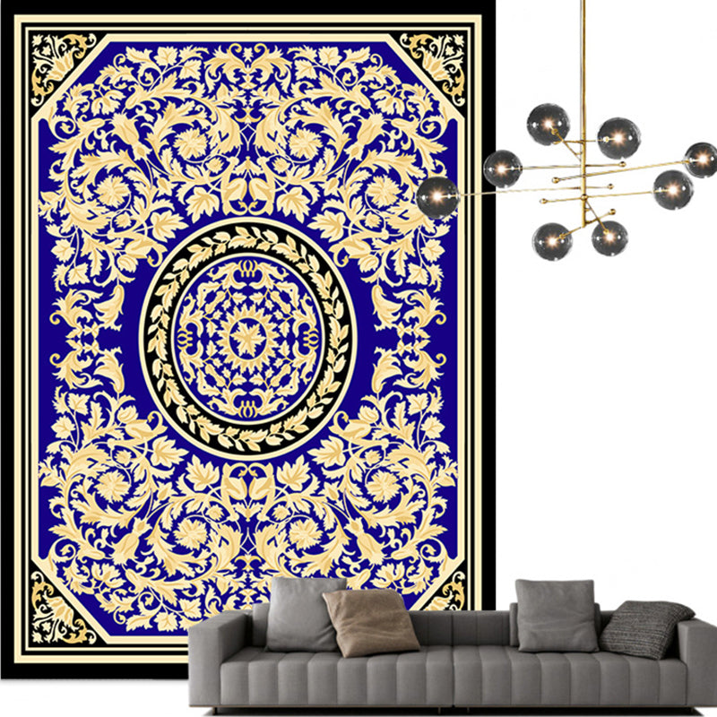 Traditional Multi Color Moroccan Rug Polypropylene Flower Carpet Anti-Slip Backing Pet Friendly Stain Resistant Rug for Living Room