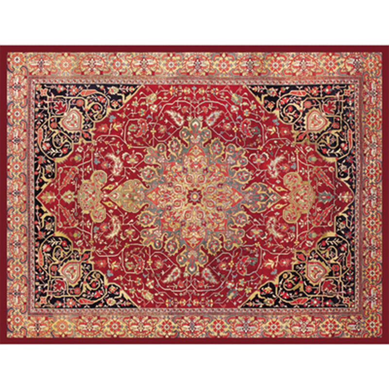 Rustic Persian Indoor Rug Multi Colored Florentine Carpet Washable Stain Resistant Anti-Slip Backing Rug for Room